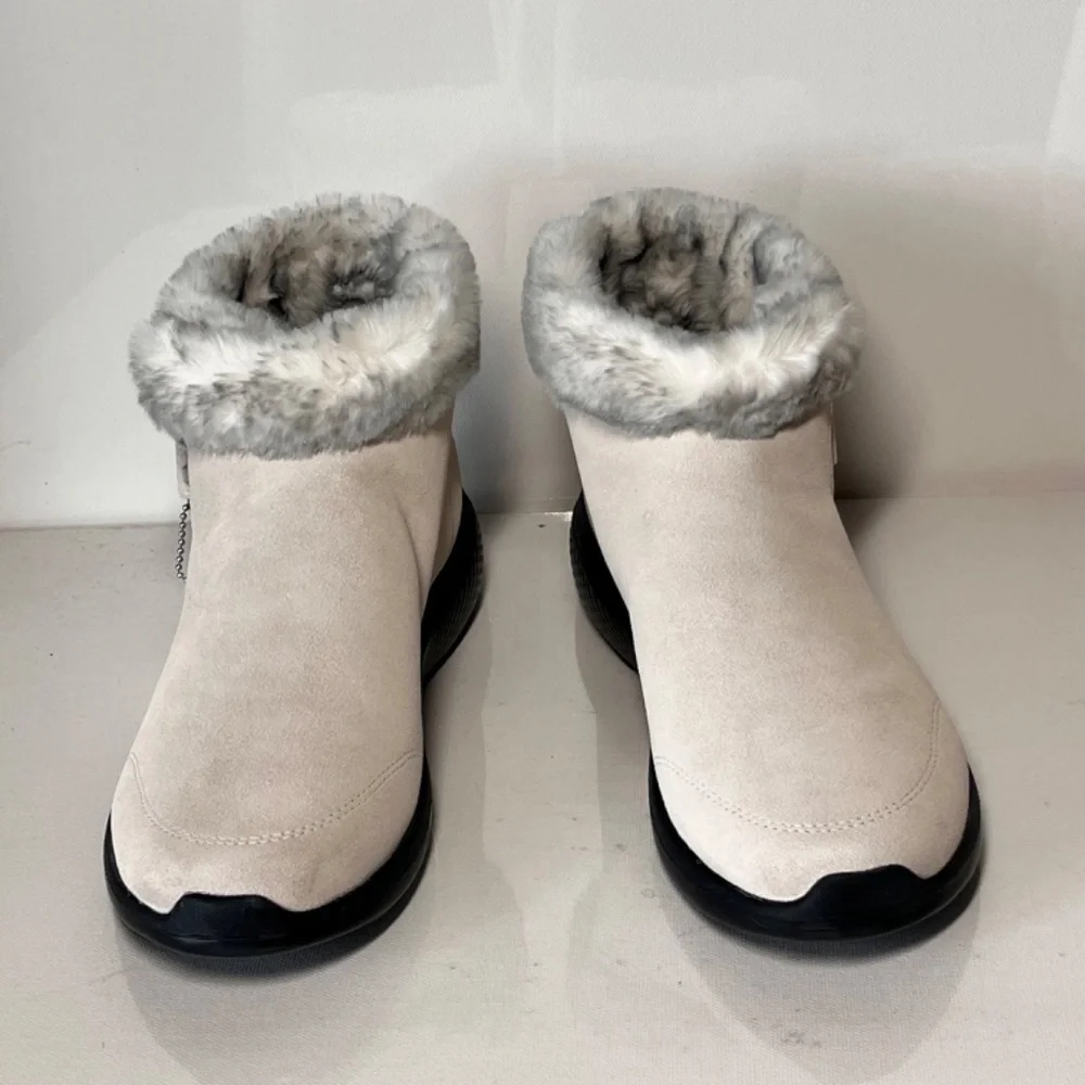 Skechers On the GO City 2 Cuddle Up Suede and Faux Fur Ankle Boots - Picture 3 of 7